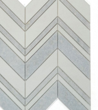 Chevron Crystal Ocean Polished Marble Mosaic Tile