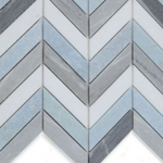 Chevron Deep Ocean Marble Mosaic Tile-Marble Mosaic-American Tile Depot