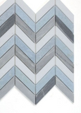 Chevron Deep Ocean Marble Mosaic Tile