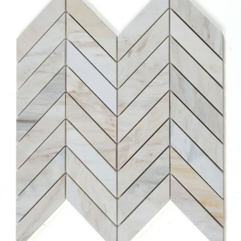 Chevron Eurasian Polished Marble Mosaic Tile-Marble Mosaic-American Tile Depot