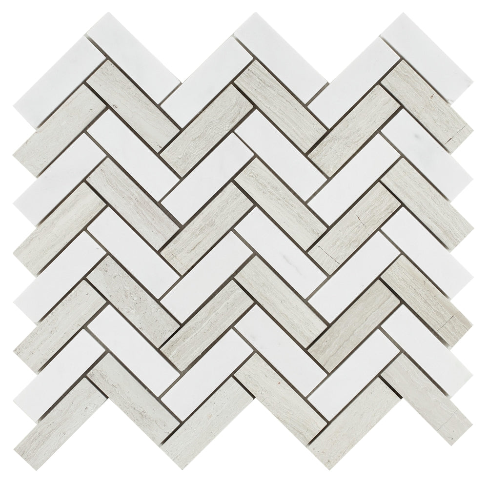 Chevron Haisa Polished Marble Mosaic Tile-Marble Mosaic-American Tile Depot