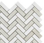 Chevron Haisa Polished Marble Mosaic Tile-Marble Mosaic-American Tile Depot