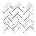 Chevron Long Carrara Polished Marble Mosaic Tile-Marble Mosaic-American Tile Depot