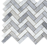 Chevron Long Loft Polished Marble Mosaic Tile