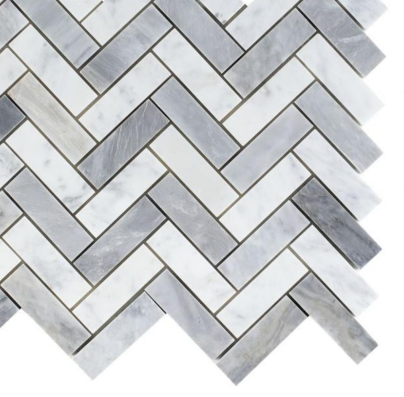 Chevron Long Loft Polished Marble Mosaic Tile-Marble Mosaic-American Tile Depot