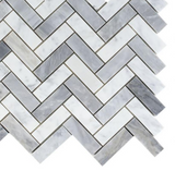 Chevron Long Loft Polished Marble Mosaic Tile