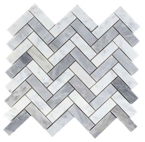 Chevron Long Loft Polished Marble Mosaic Tile-Marble Mosaic-American Tile Depot