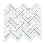 Chevron Long Thassos Honed Marble Mosaic Tile-Marble Mosaic-American Tile Depot