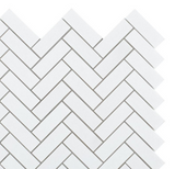 Chevron Long Thassos Honed Marble Mosaic Tile