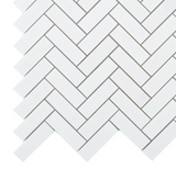 Chevron Long Thassos Honed Marble Mosaic Tile