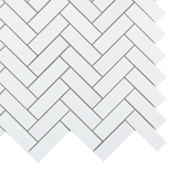 Chevron Long Thassos Honed Marble Mosaic Tile