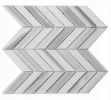 Chevron Marmala White Polished Marble Mosaic Tile