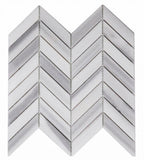 Chevron Marmala White Polished Marble Mosaic Tile