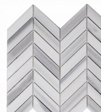 Chevron Marmala White Polished Marble Mosaic Tile