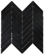 Chevron Marquina Polished Marble Mosaic Tile-Marble Mosaic-American Tile Depot