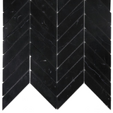 Chevron Marquina Polished Marble Mosaic Tile-Marble Mosaic-American Tile Depot