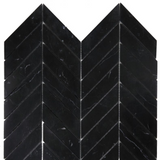 Chevron Marquina Polished Marble Mosaic Tile