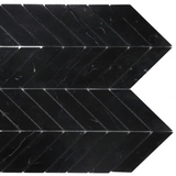 Chevron Marquina Polished Marble Mosaic Tile