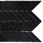 Chevron Marquina Polished Marble Mosaic Tile-Marble Mosaic-American Tile Depot