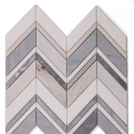 Chevron Ravenna Blue Polished Marble Mosaic Tile-Marble Mosaic-American Tile Depot