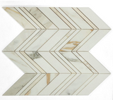 Chevron Ravenna Calacatta Polished Marble Mosaic Tile