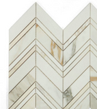 Chevron Ravenna Calacatta Polished Marble Mosaic Tile