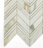 Chevron Ravenna Calacatta Polished Marble Mosaic Tile