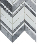 Chevron Ravenna Grey Polished Marble Mosaic Tile-Marble Mosaic-American Tile Depot