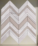 Chevron Ravenna Loft Polished Marble Mosaic Tile