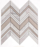 Chevron Ravenna Loft Polished Marble Mosaic Tile