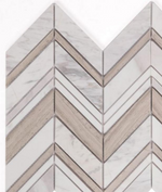 Chevron Ravenna Loft Polished Marble Mosaic Tile-Marble Mosaic-American Tile Depot