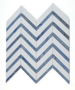 Chevron Royal Sapphire Marble Mosaic Tile-Marble Mosaic-American Tile Depot