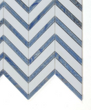 Chevron Royal Sapphire Marble Mosaic Tile