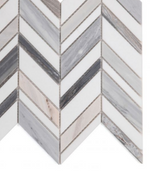 Chevron Shadow Blue Polished Marble Mosaic Tile-Marble Mosaic-American Tile Depot