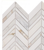 Chevron Shadow Calacatta Polished Marble Mosaic Tile