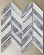 Chevron Shadow Lava Polished Marble Mosaic Tile-Marble Mosaic-American Tile Depot