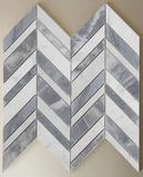 Chevron Shadow Lava Polished Marble Mosaic Tile