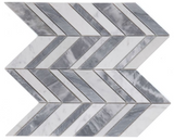 Chevron Shadow Lava Polished Marble Mosaic Tile