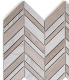 Chevron Shadow Loft Polished Marble Mosaic Tile