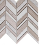 Chevron Shadow Loft Polished Marble Mosaic Tile