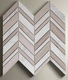 Chevron Shadow Loft Polished Marble Mosaic Tile-Marble Mosaic-American Tile Depot