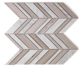 Chevron Shadow Loft Polished Marble Mosaic Tile