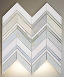 Chevron Spring Polished Marble Mosaic Tile-Marble Mosaic-American Tile Depot