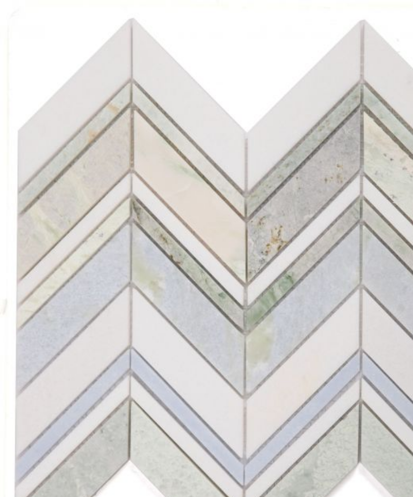 Chevron Spring Polished Marble Mosaic Tile-Marble Mosaic-American Tile Depot