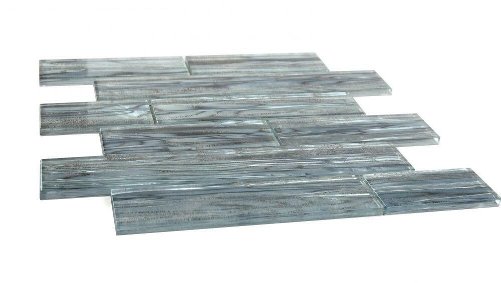 Clam Casale Silver Multi Size Glossy Subway Glass Mosaic Wall Tile-Glass Mosaic-American Tile Depot