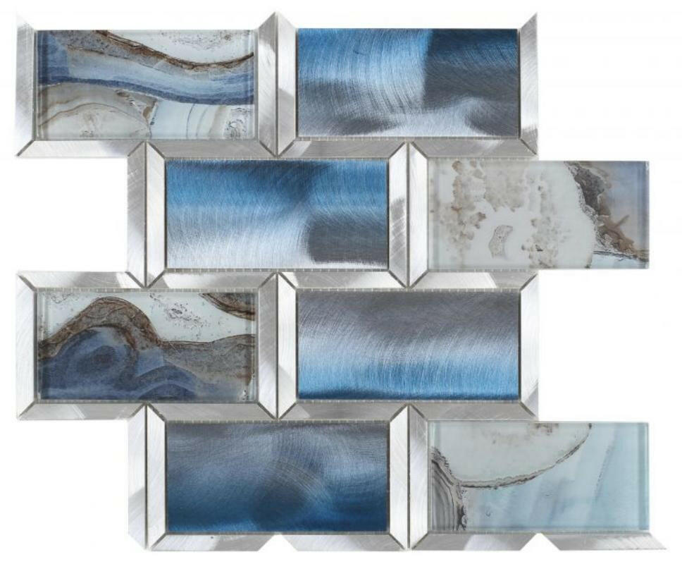 Clam City Blue Glossy Subway Glass Mosaic Wall Tile-Glass Mosaic-American Tile Depot