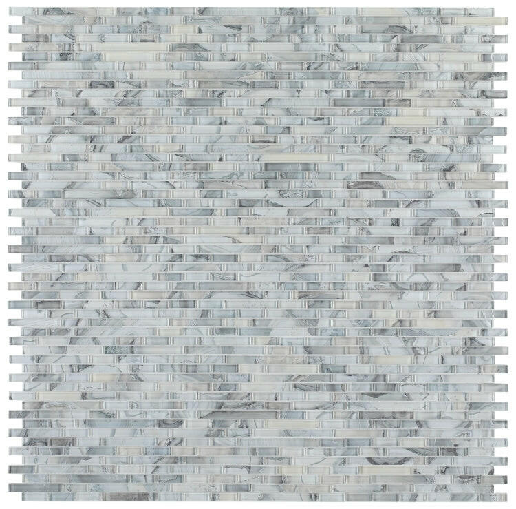 Clam Urban Grey Glossy Linear Glass Mosaic Wall Tile-Glass Mosaic-American Tile Depot