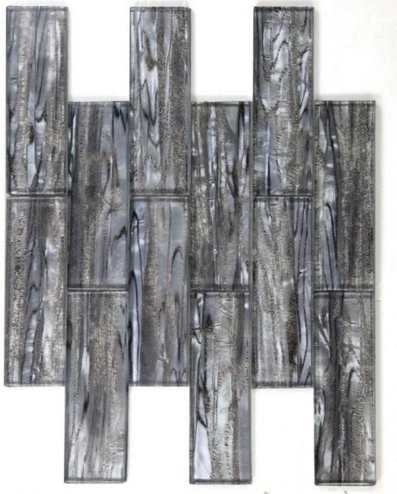 Clam Casale Silver Glossy Subway Glass Mosaic Wall Tile-Glass Mosaic-American Tile Depot