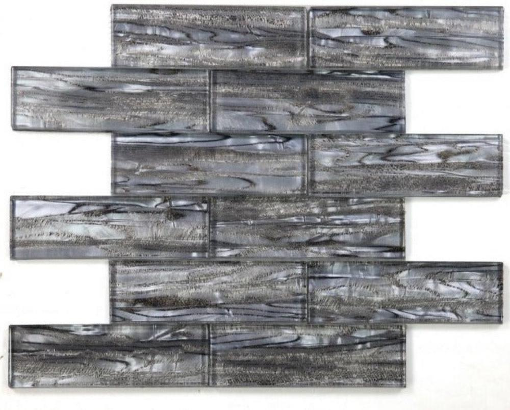 Clam Casale Silver Glossy Subway Glass Mosaic Wall Tile-Glass Mosaic-American Tile Depot