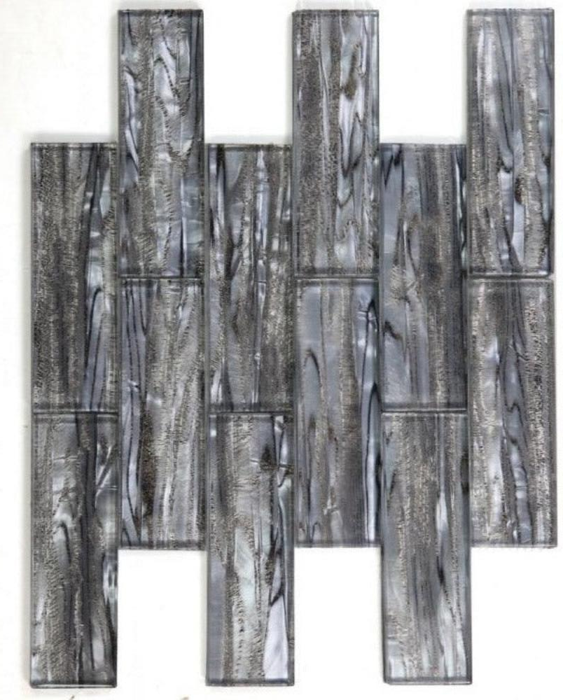 Clam Casale Silver Glossy Subway Glass Mosaic Wall Tile-Glass Mosaic-American Tile Depot